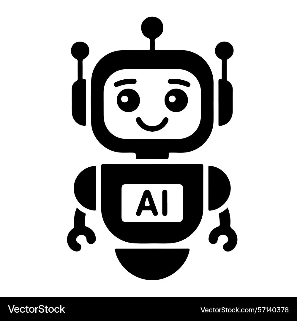 Robot android character with a monitor head vector image