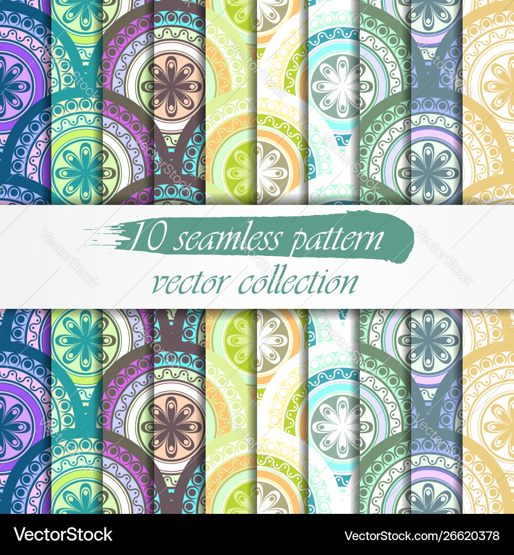 Seamless abstract geometric pattern set Seamless abstract geometric pattern set vector image