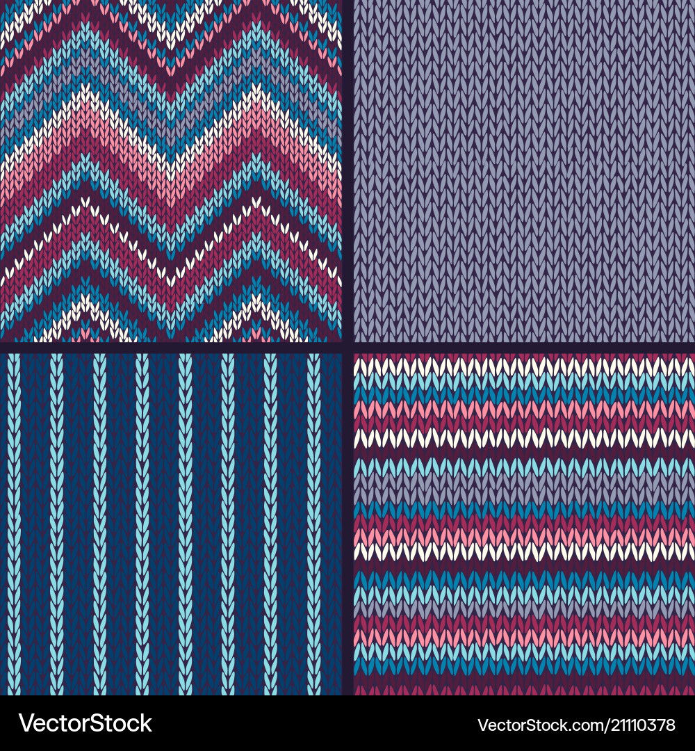 Seamless knitted pattern set of color backgrounds Seamless knitted pattern set of color backgrounds vector image