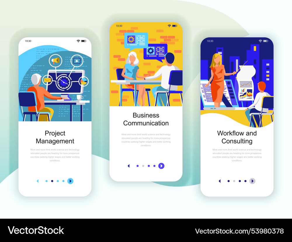 Set of onboarding screens user interface kit Vector Image