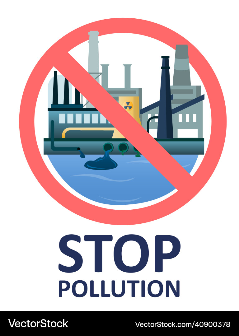Stoppen Umweltverschmutzung Fabrik Müll schmutzig Stoppen Umweltverschmutzung Fabrik Müll schmutzig vektorbild