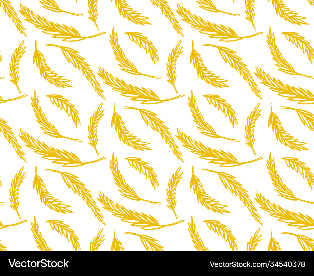 Wheat ears seamless pattern sketch style vector image