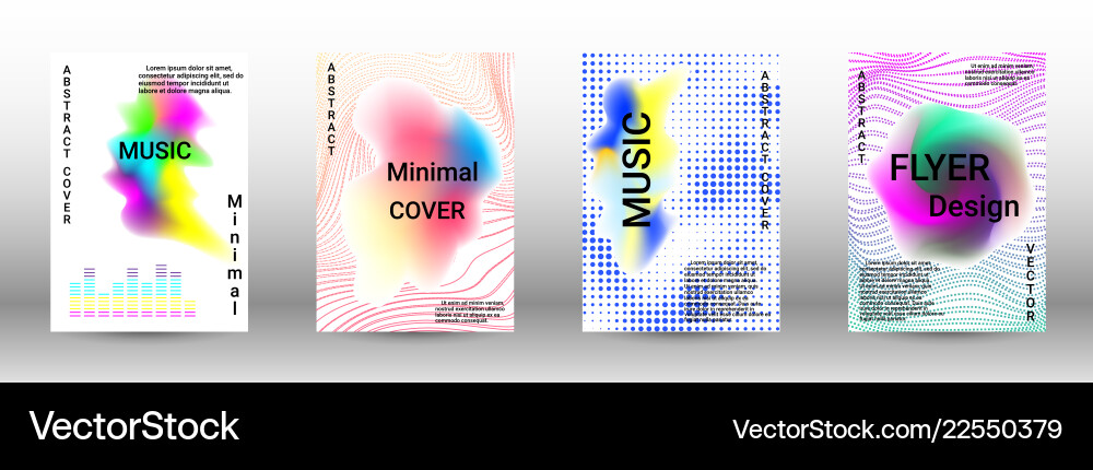 A set of modern abstract covers Vector Image