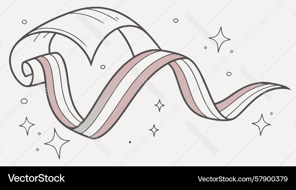 Abstract textured ribbon with flowing lines Vector Image