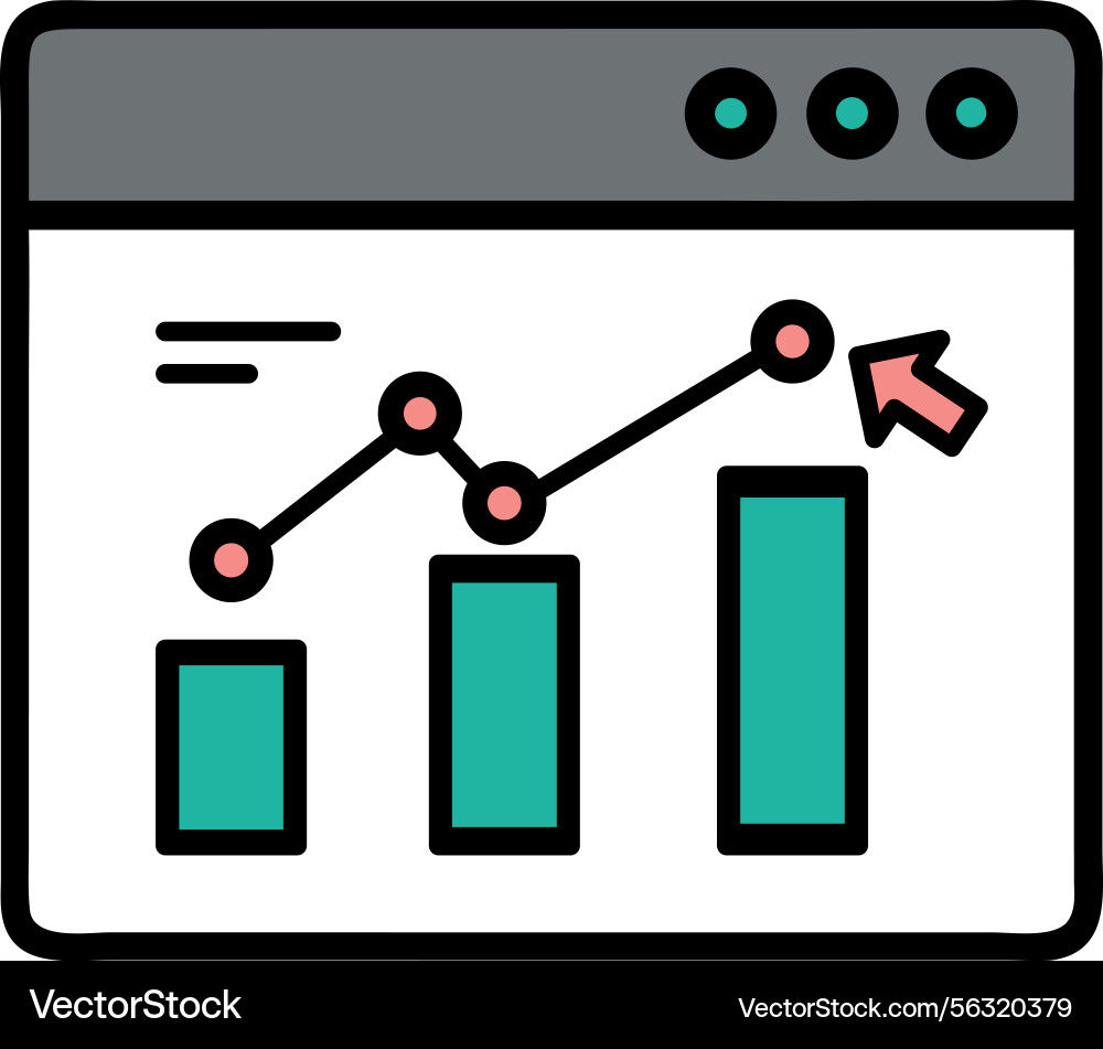 Accounting software web dashboard report growth Accounting software web dashboard report growth vector image