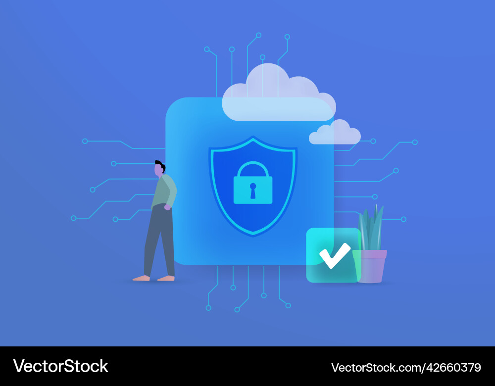 Ai powered data privacy and security concept Vector Image