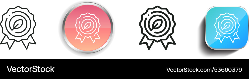 Eco friendly icon thin linear regular and button Eco friendly icon thin linear regular and button vector image
