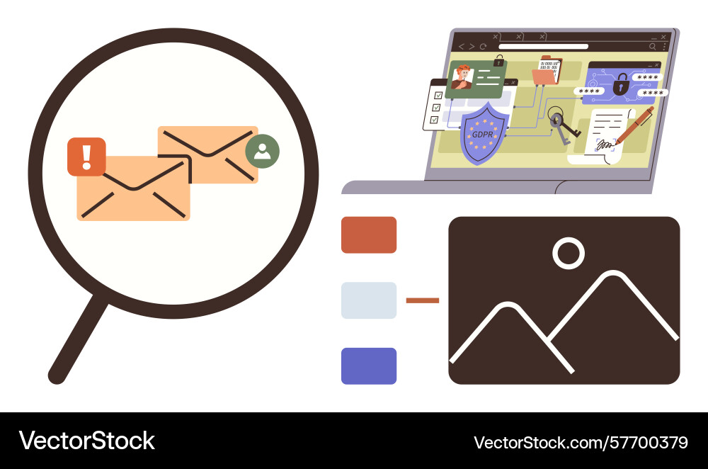 Email security file organization and workflow vector image