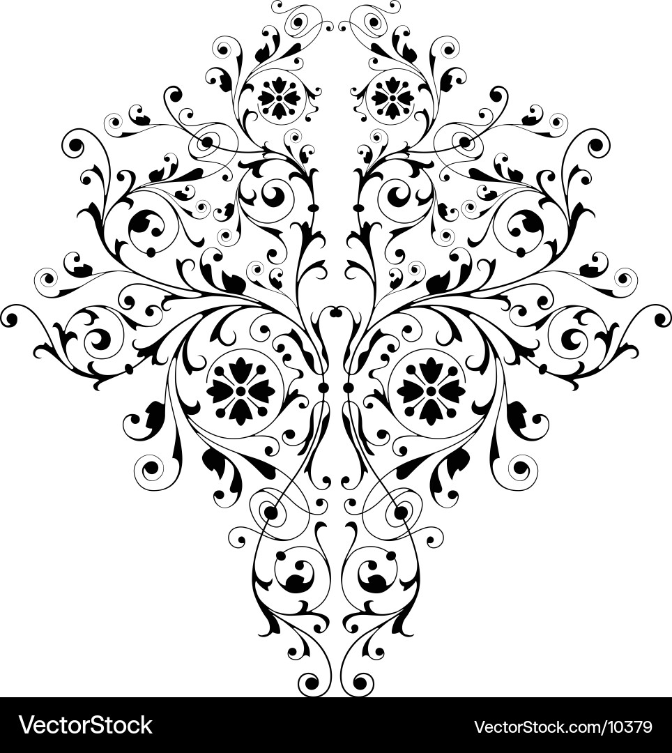 Floral Scroll Pattern Vector Image
