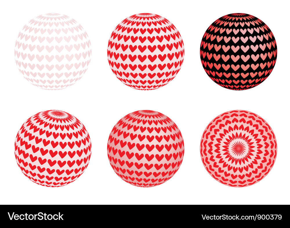 Globes with valentines Vector Image
