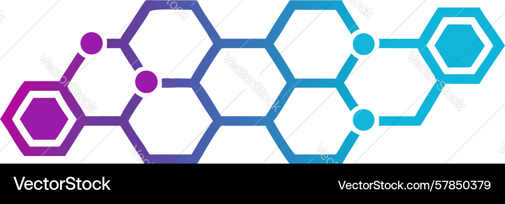 Gradient hexagonal grid dynamic data network vector image