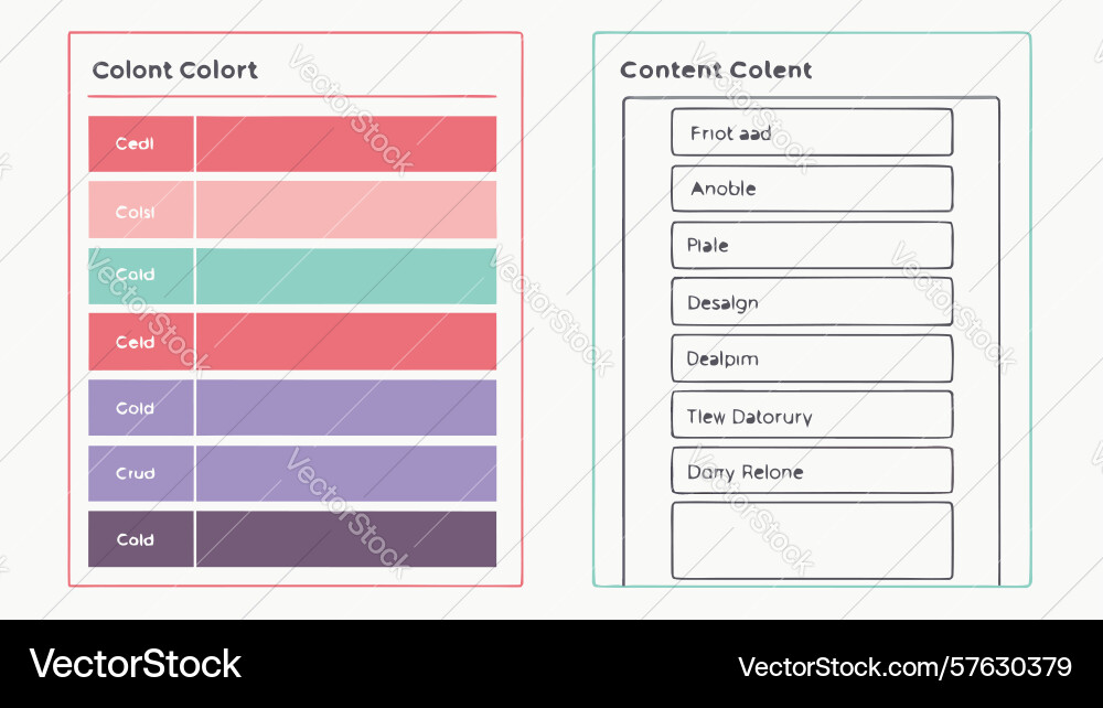 Modern uiux style guide with content and color vector image