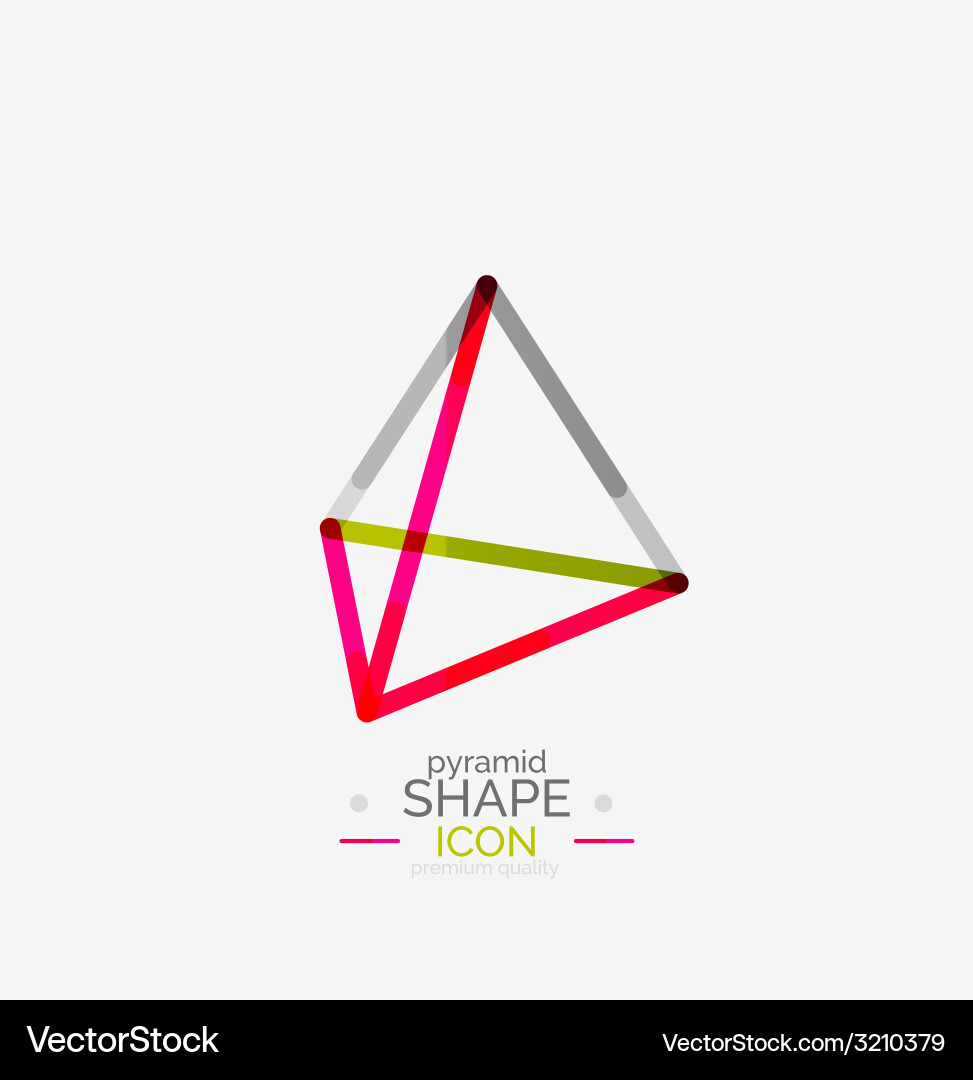 Pyramid shape line design Royalty Free Vector Image