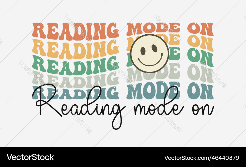 Reading mode on retro wavy repeat text colorful Vector Image