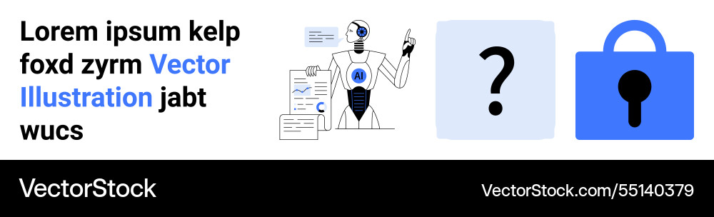 Robotic process automation concept with security Robotic process automation concept with security vector image