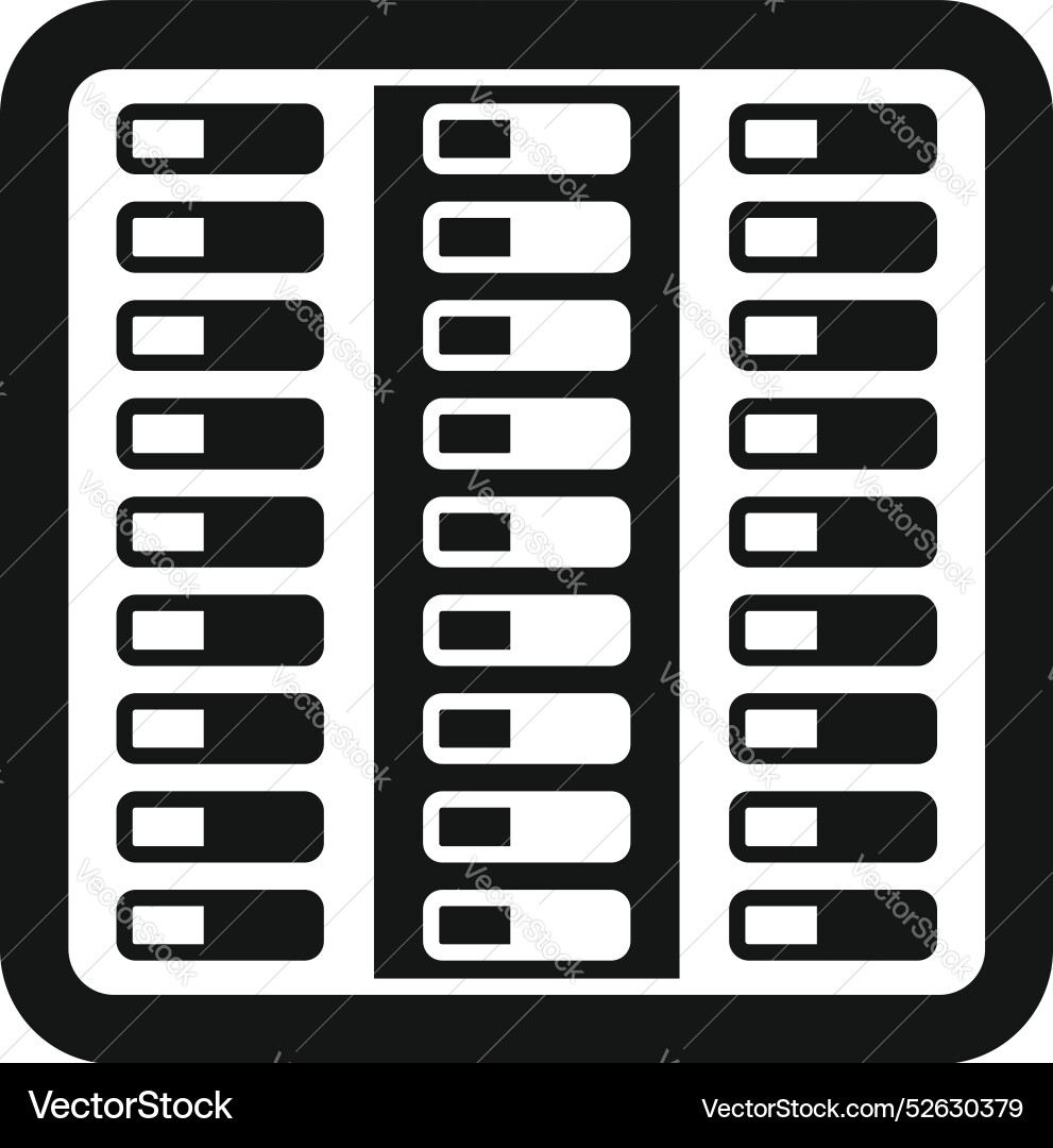 Server room data center icon showing hosting Server room data center icon showing hosting vector image