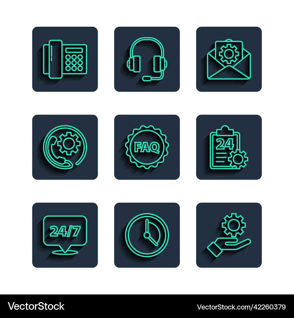 Set line clock 24 hours time management settings Set line clock 24 hours time management settings vector image