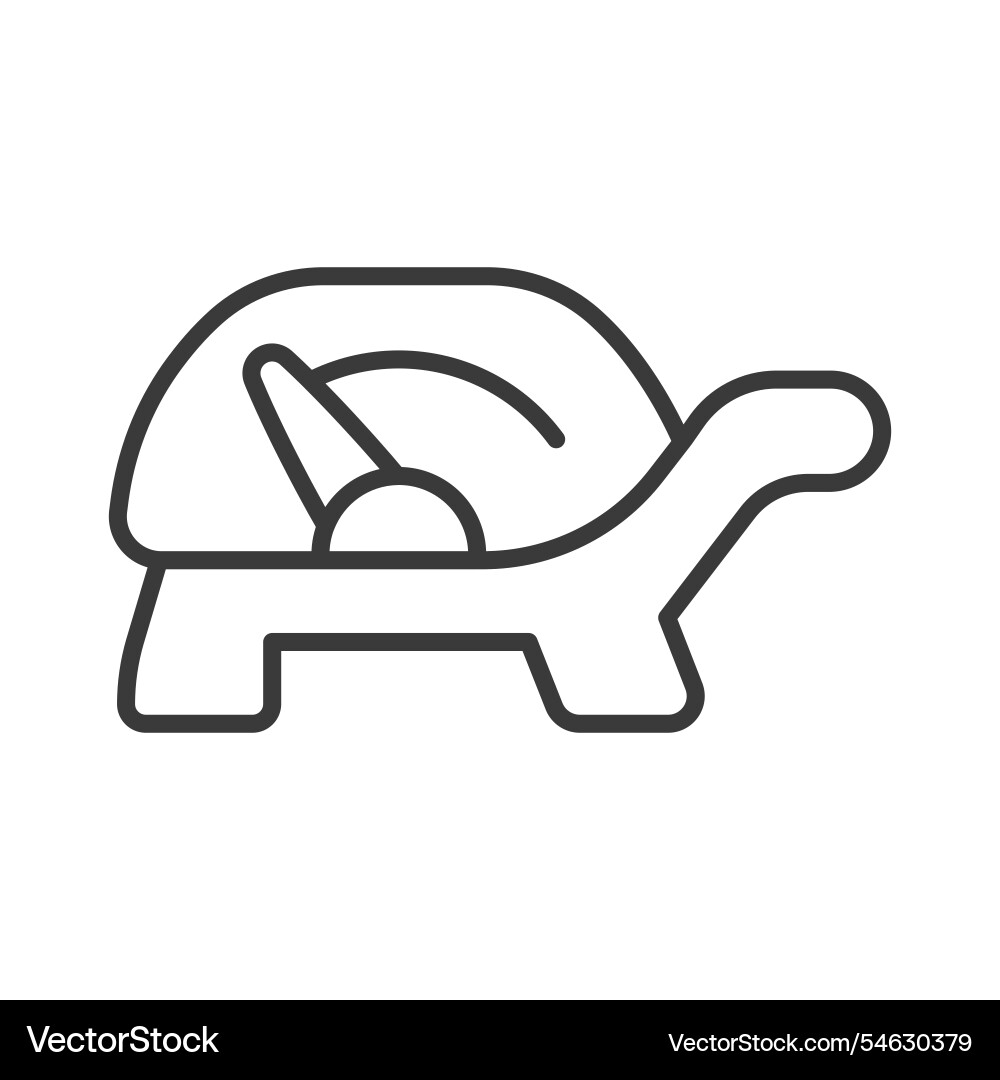 Slow turtle speed icon in line design Slow turtle speed icon in line design vector image