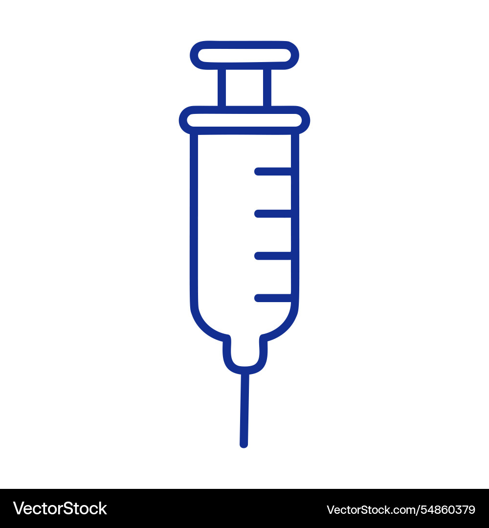 Syringe icon in line style Vector Image