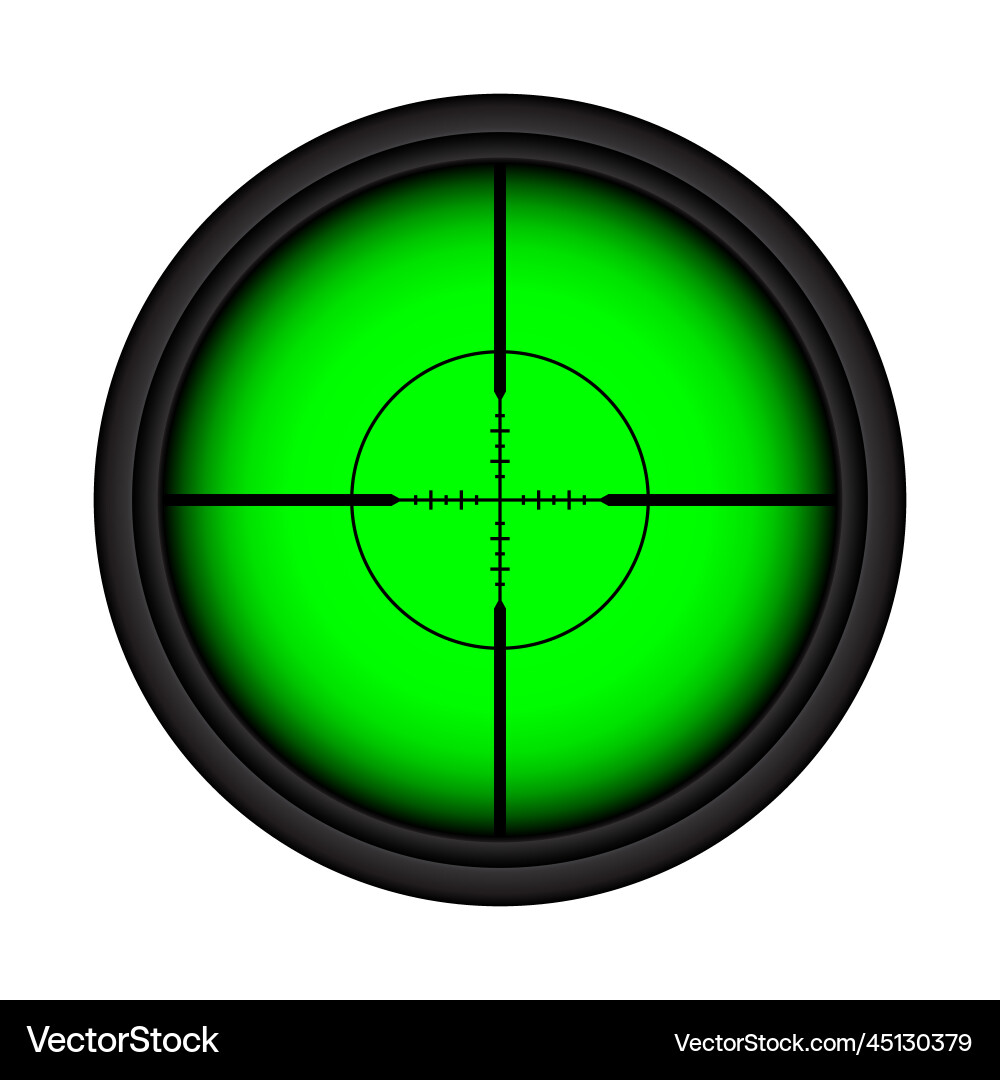 Weapon night sight sniper rifle optical scope vector image