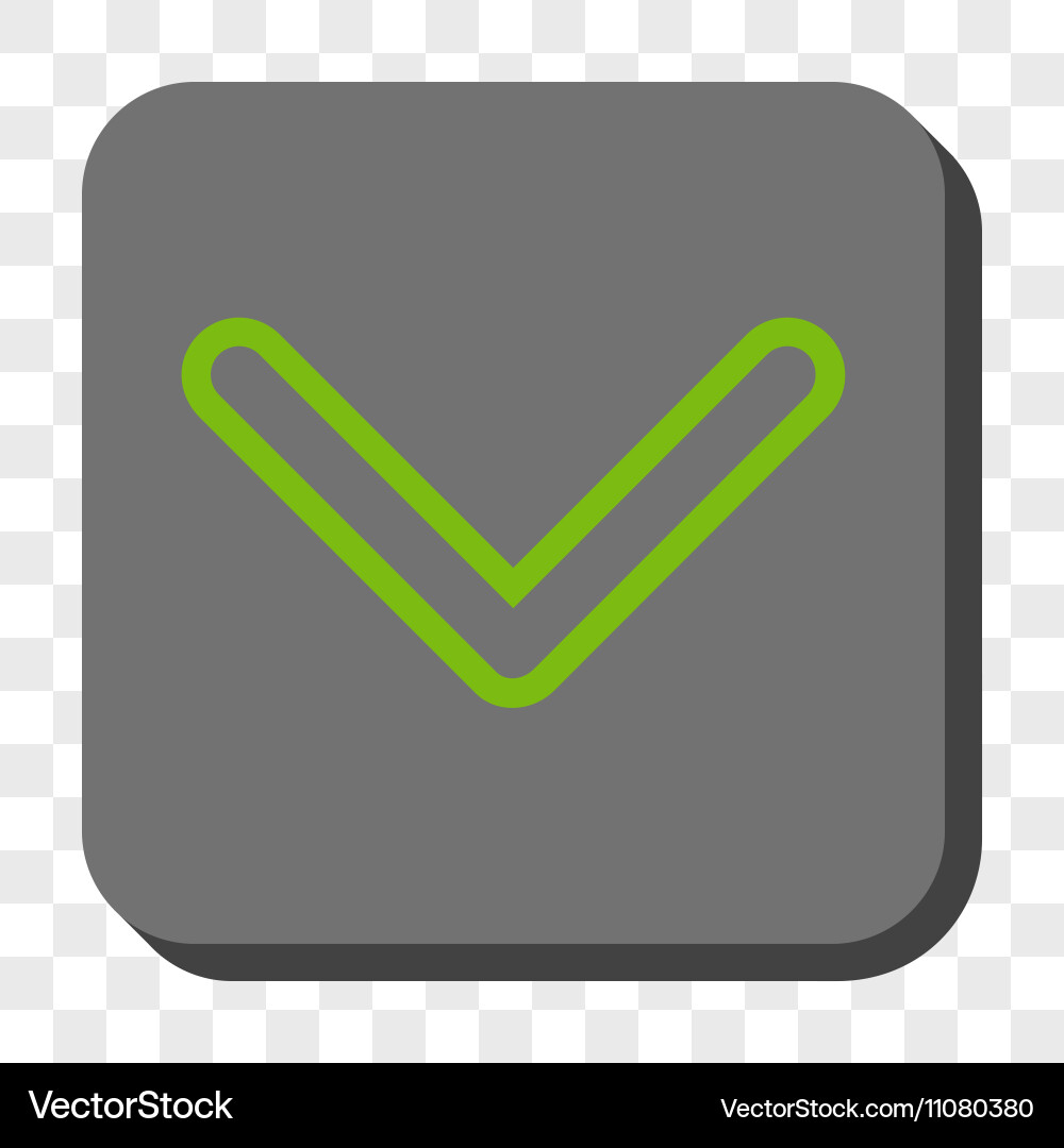 Arrowhead down rounded square button vector image