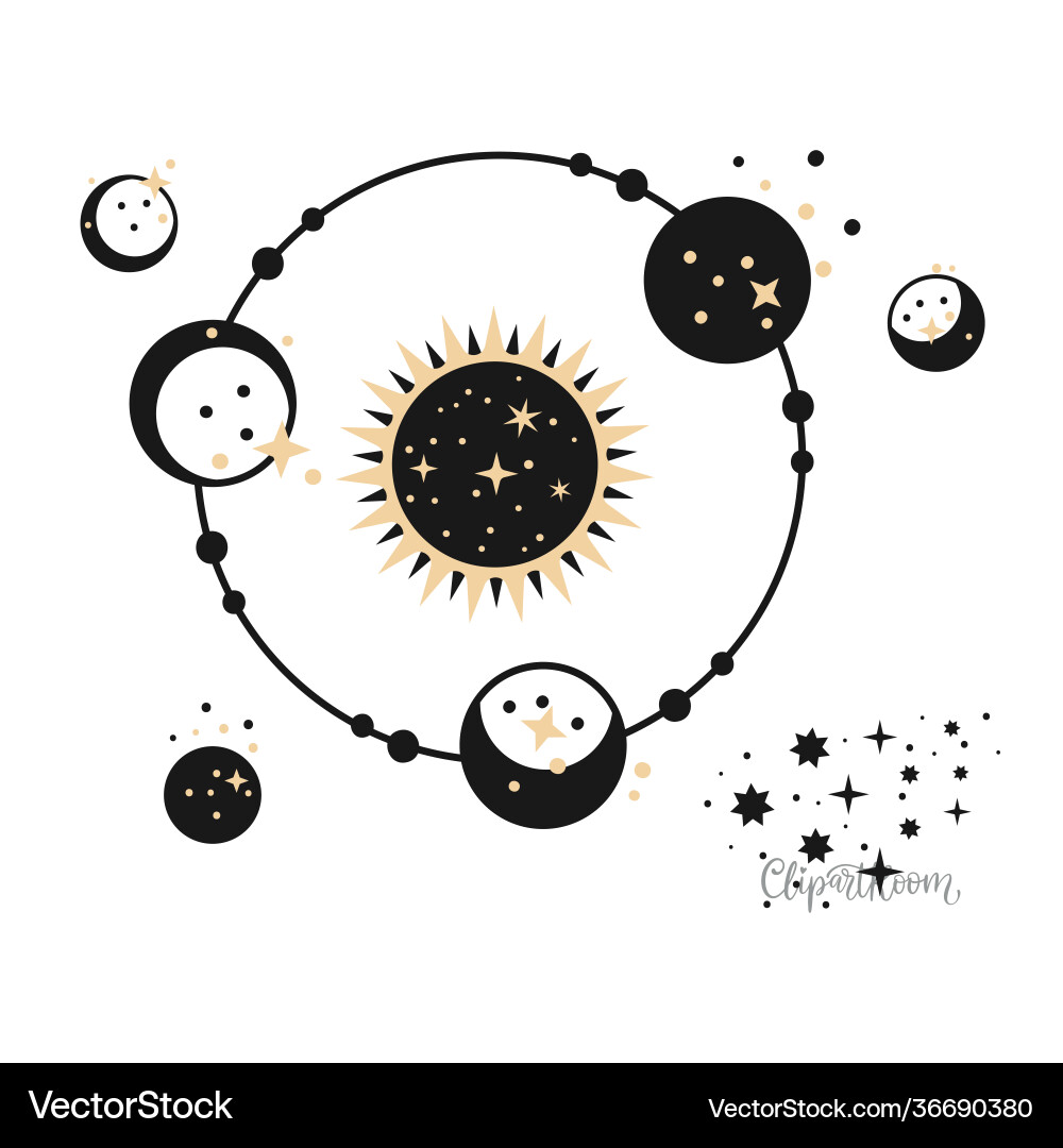 Astronomy celestial ornament Royalty Free Vector Image