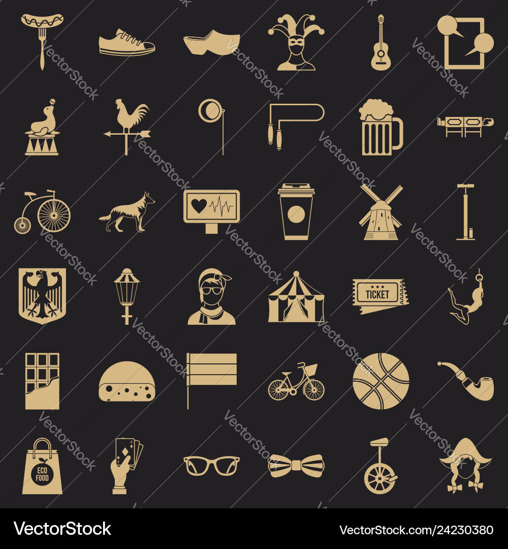 Bicycle icons set simple style Vector Image