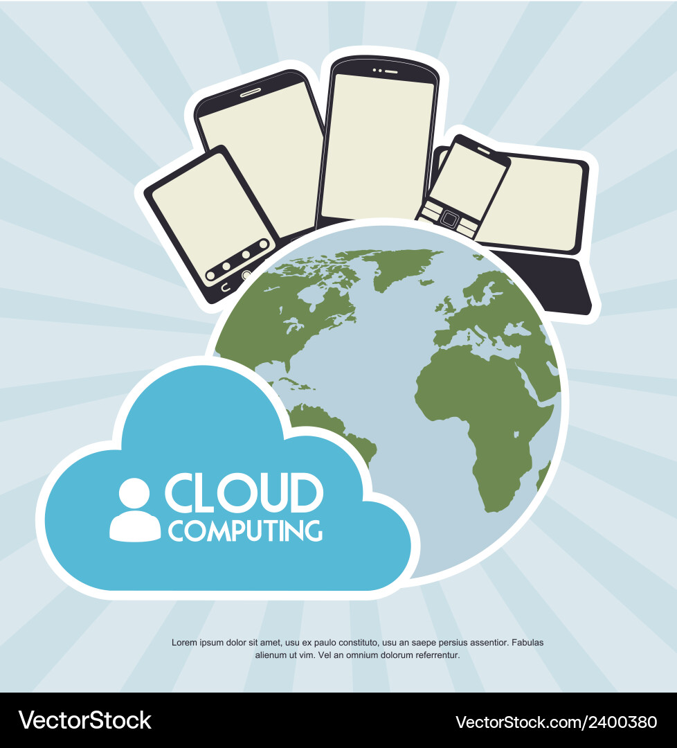 Cloud computing over blue background Vector Image