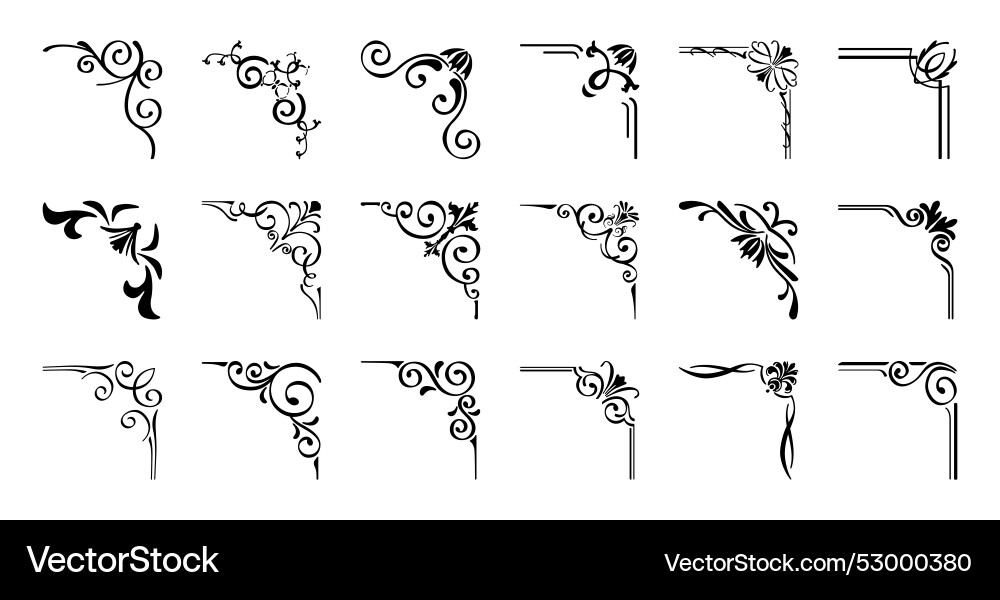 Dekorative Retro Eckrahmen und grenzen elegant Dekorative Retro Eckrahmen und grenzen elegant vektorbild