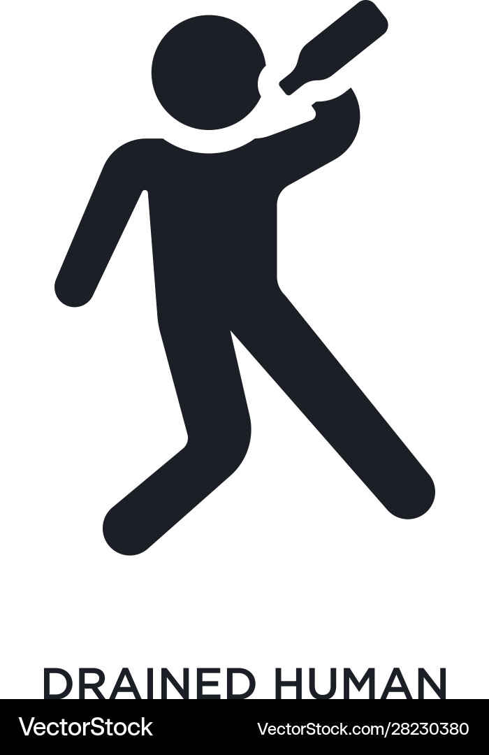 Drained human isolated icon simple element from Vector Image