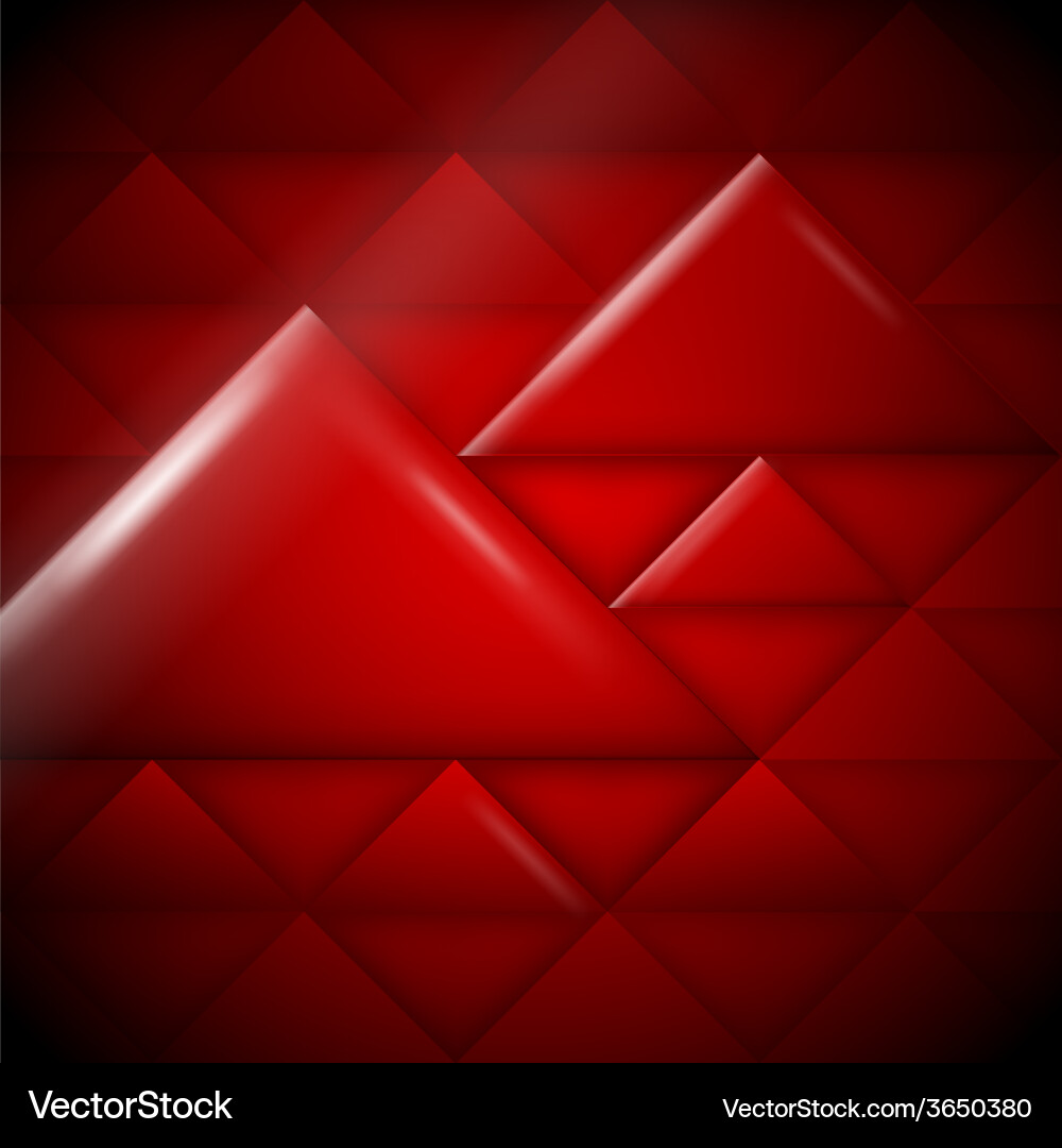 Dynamic Red 3D Geometric Pattern vector image