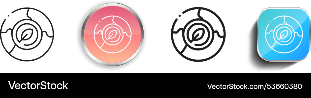 Eco friendly icon thin linear regular and button Eco friendly icon thin linear regular and button vector image