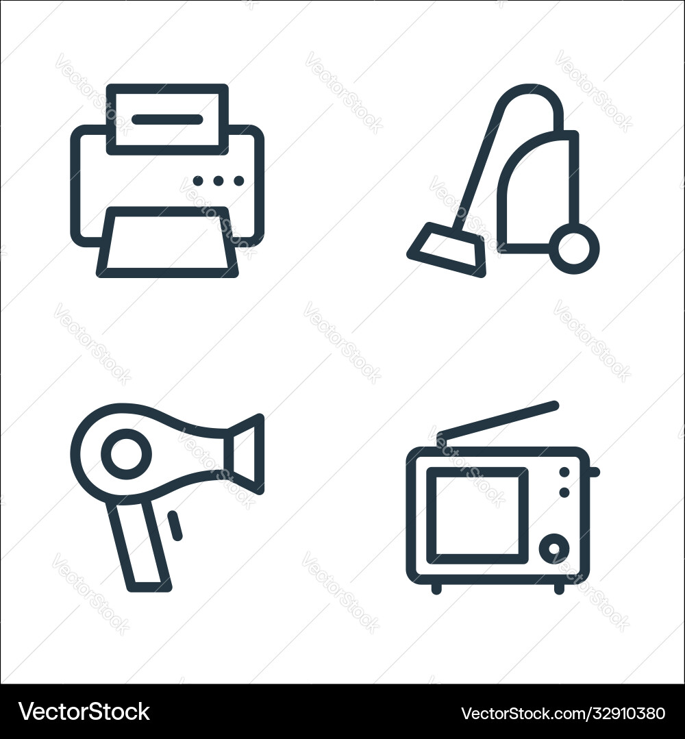 Electronics line icons linear set quality Electronics line icons linear set quality vector image