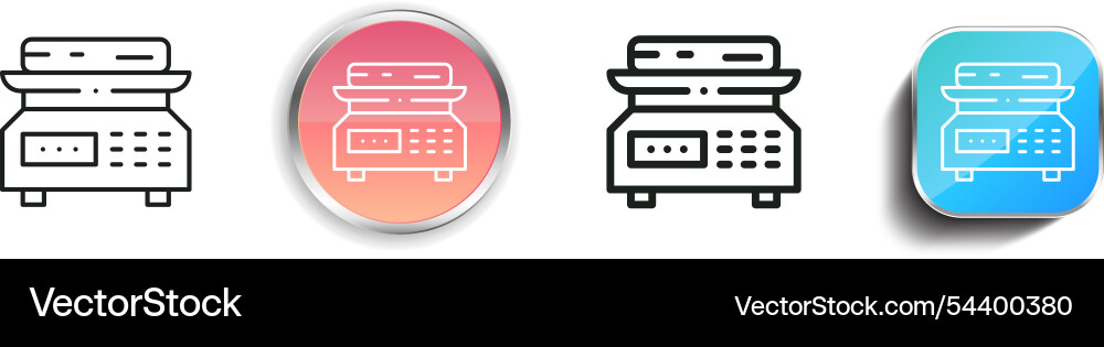 Food scale icon thin linear regular and button vector image