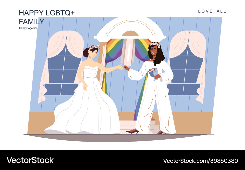 Glücklich lgbt Familie Konzept lieben Frauen erhalten Glücklich lgbt Familie Konzept lieben Frauen erhalten vektorbild