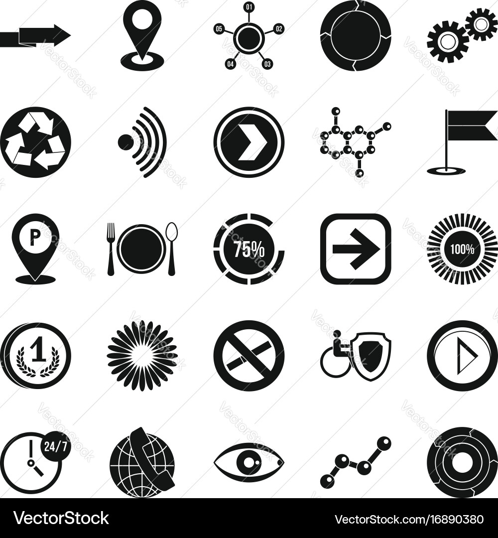 Indicator icons set simple style vector image