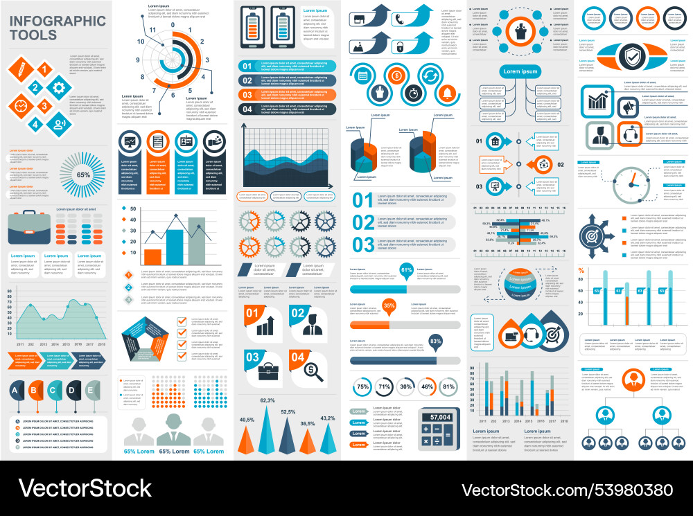 Infographic elements data visualization design vector image