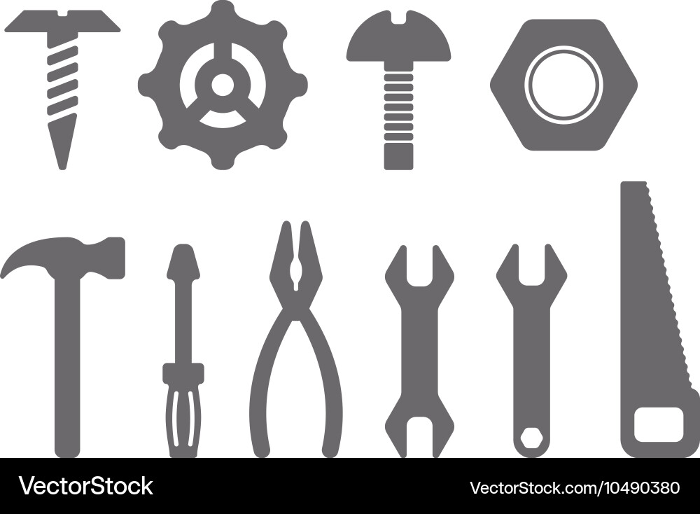 Manual tools and instruments set isolated icons Vector Image