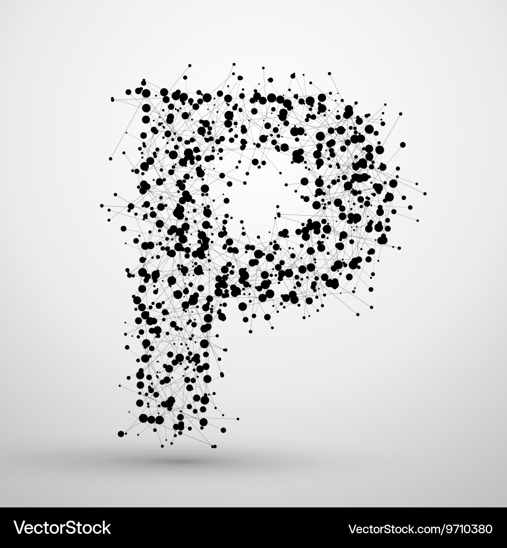 Point line consisting of letters font design vector image