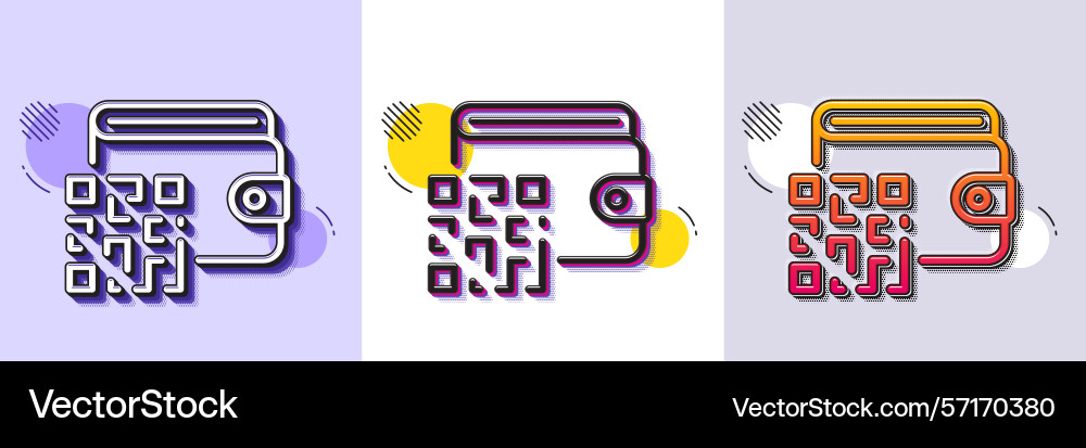 Qr code line icon scan barcode sign halftone Qr code line icon scan barcode sign halftone vector image