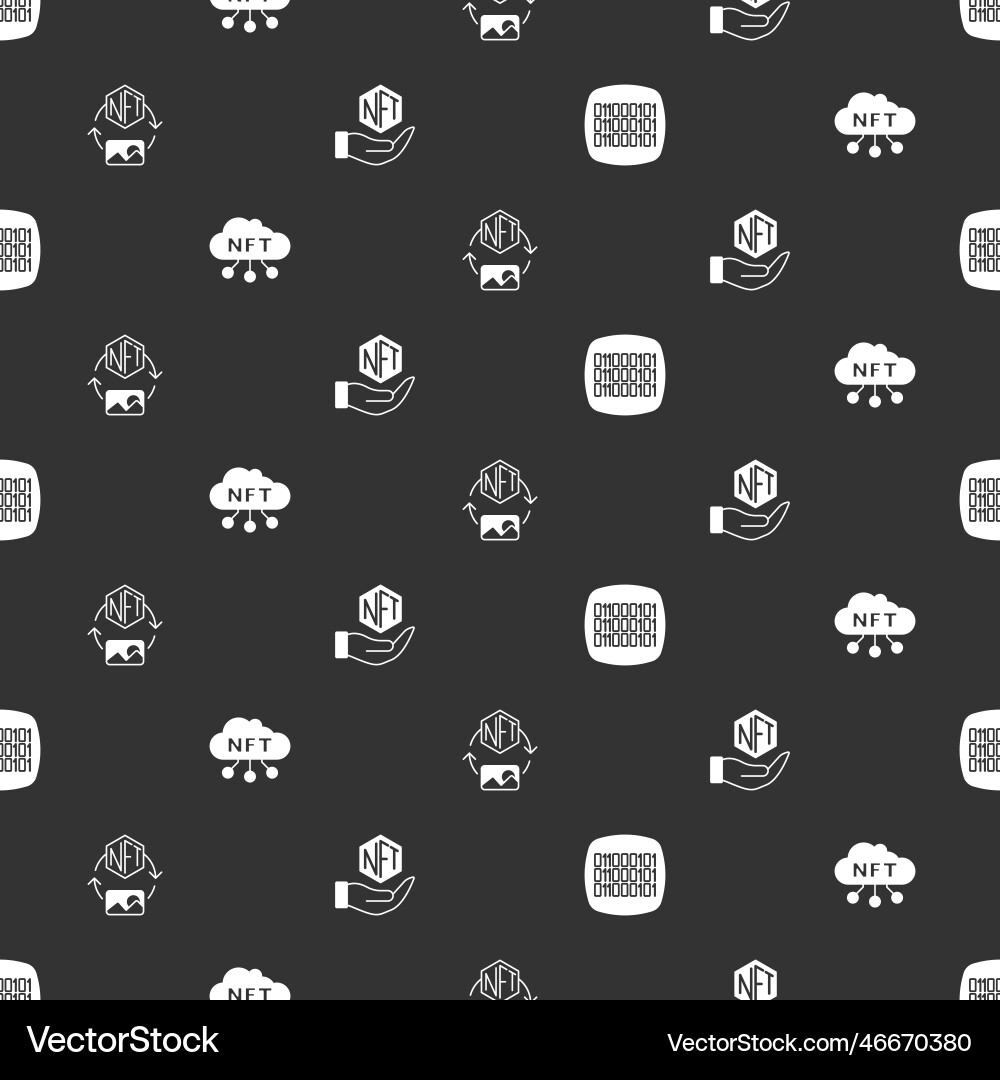 Set binary code nft cloud digital crypto art Set binary code nft cloud digital crypto art vector image