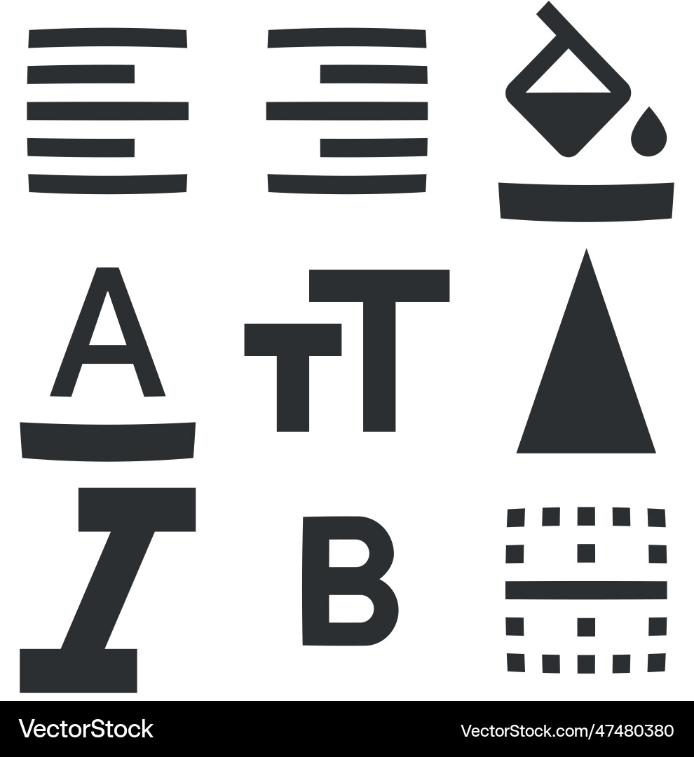 Set of 9 icons editor collection thin line web Vector Image