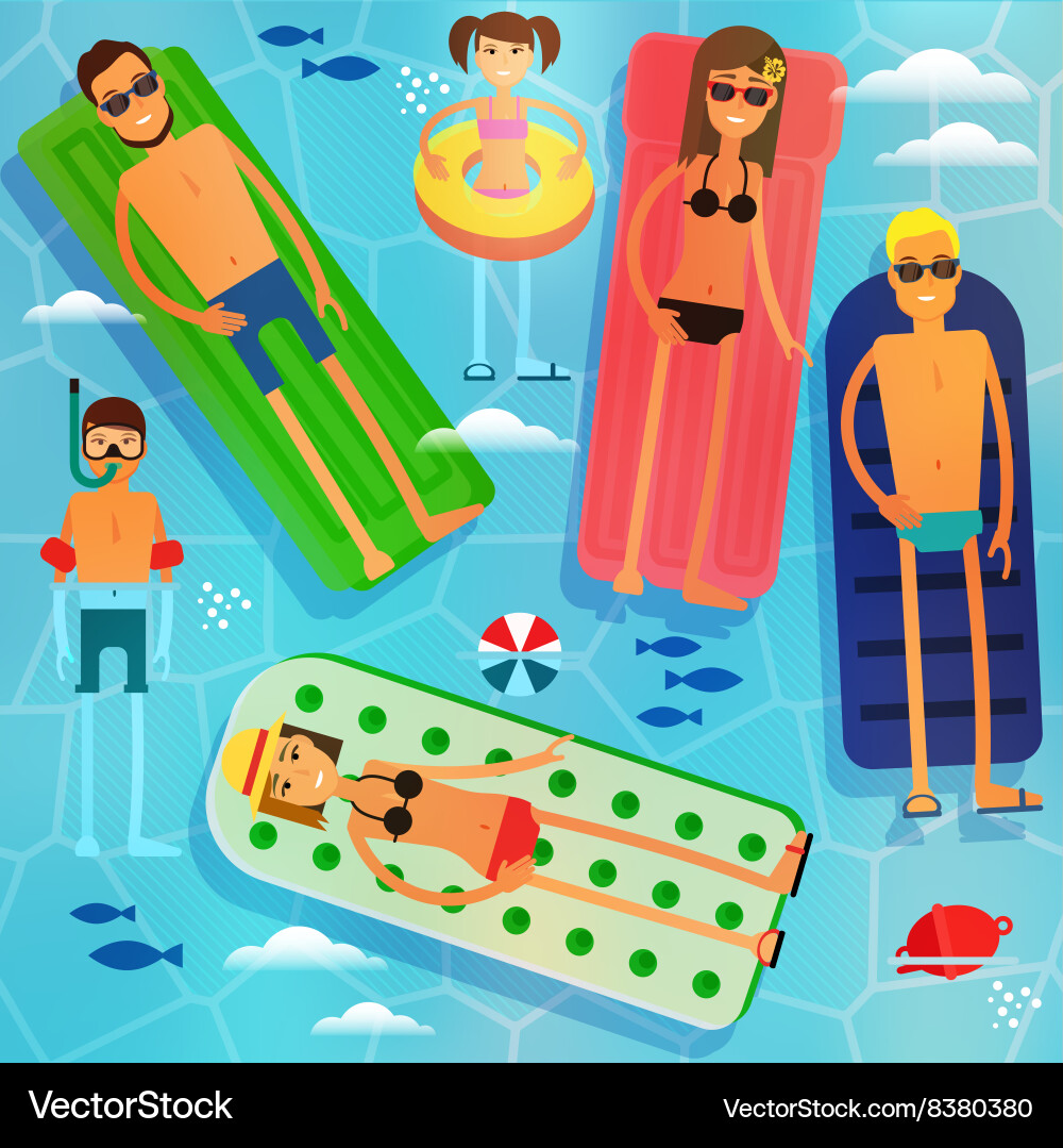 Set of characters in a flat style Vector Image
