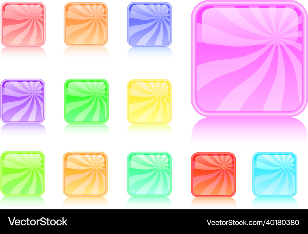 Shiny square button set Shiny square button set vector image