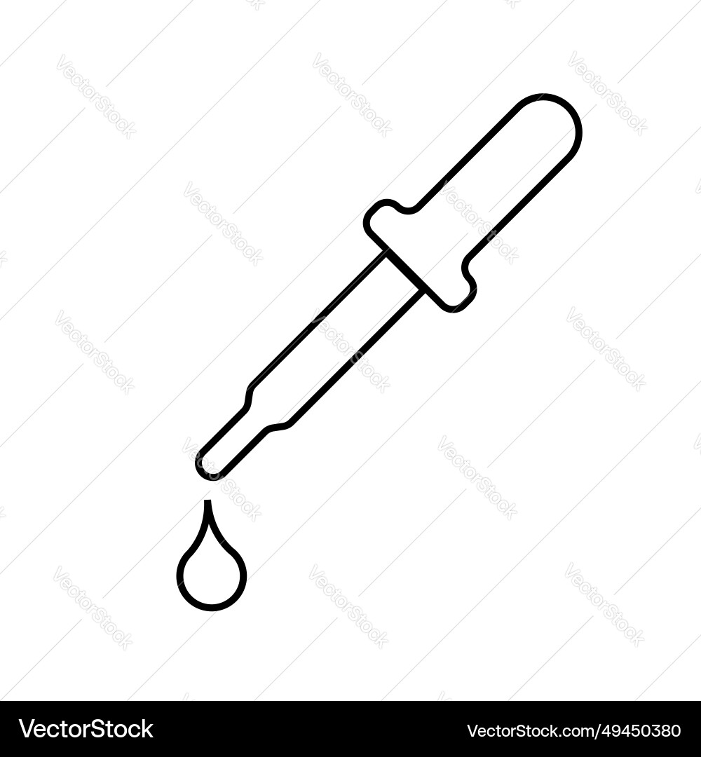 Simple flat pipette icon with drop for web design Simple flat pipette icon with drop for web design Vector Image