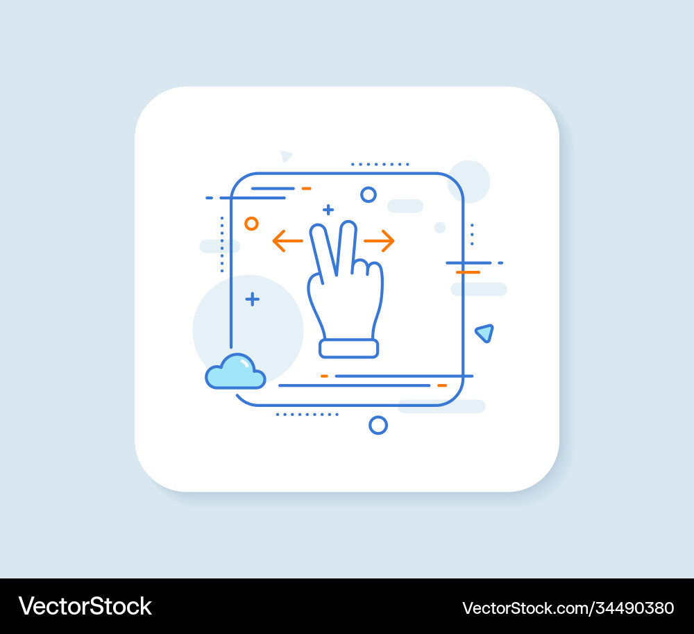 Touchscreen gesture line icon slide arrow sign Touchscreen gesture line icon slide arrow sign vector image