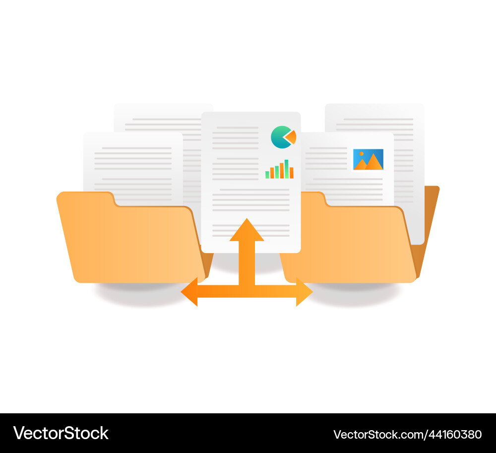 Transfer folder data Transfer folder data vector image