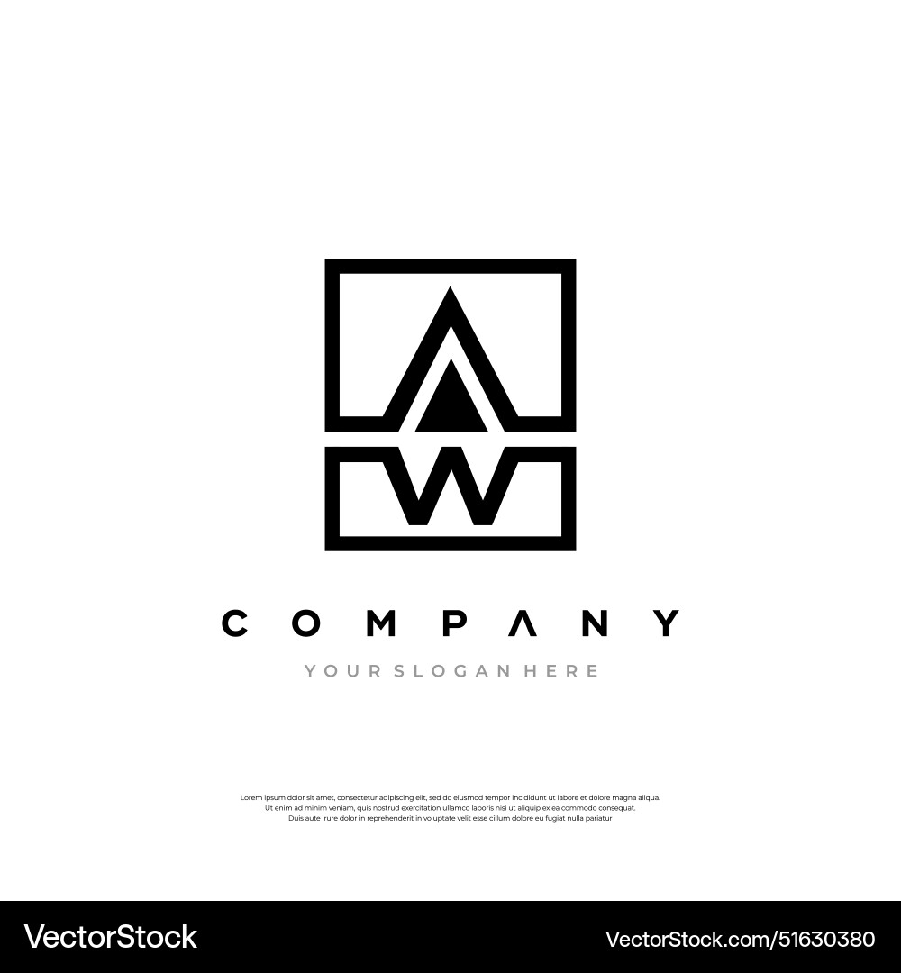 Vintage aw lettering Royalty Free Vector Image