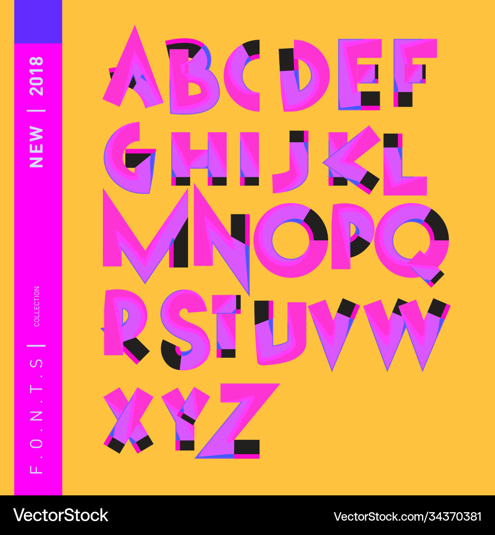 Abstract colorful font and alphabet Abstract colorful font and alphabet vector image