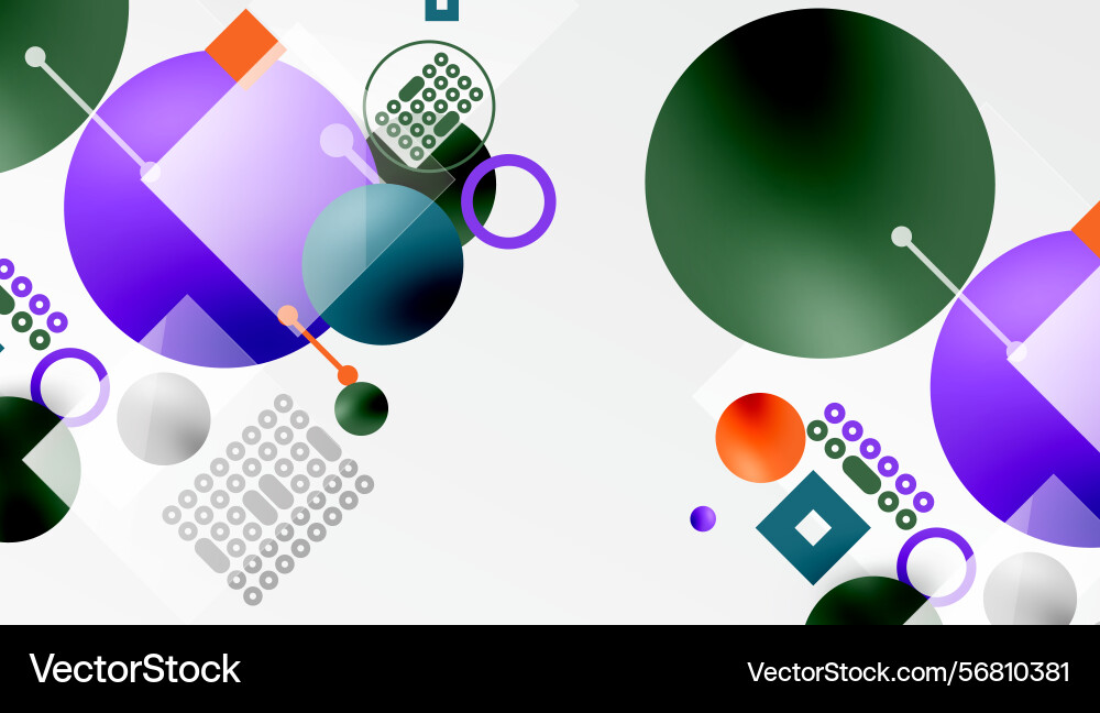 Abstract composition overlapping circles squares Abstract composition overlapping circles squares vector image